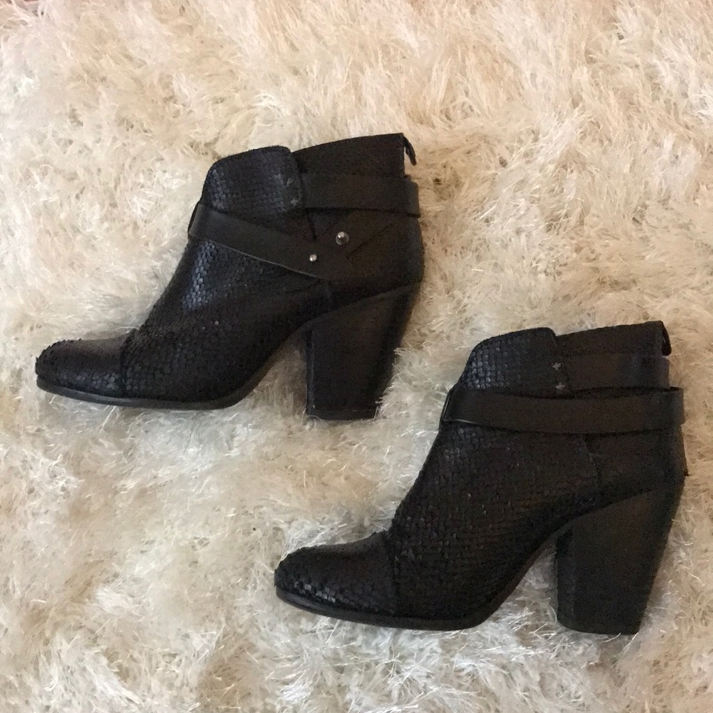 Embossed Snakeskin Rag & Bone Harrow bootie